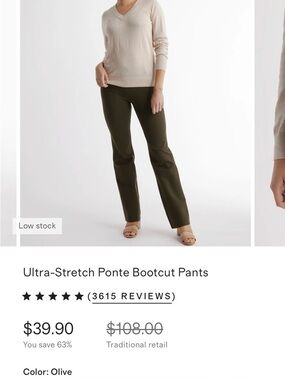 Quince Ultra-Stretch Ponte Bootcut Pants